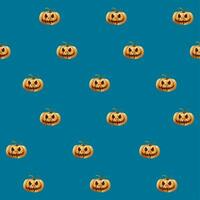 Halloween nahtlos Muster mit Orange Kürbis. unheimlich Hintergrund mit Carving Lächeln Gesicht. Vektor Illustration