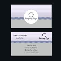 lila Visitenkarte mit weißen Streifen und lila Details vektor