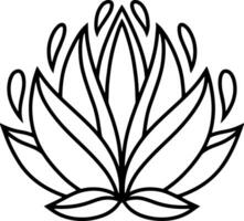 lotus blomma klotter ikon ingripande vektor