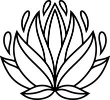 Lotus Blume Gekritzel Symbol Gravur vektor