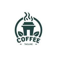 modisch und Begrüßung Kaffee Geschäft Logo vektor