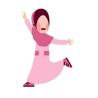 Charakter von glücklich Hijab Kind vektor