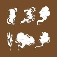 Geruchswolken rauchen aus dampf lebensmittel giftiger geruch cartoon formen illustration rauchdampf geruch dampfwolke