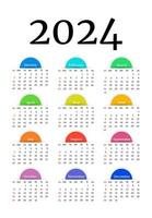 kalender för 2024 isolerat på en vit bakgrund vektor