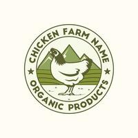 kyckling bruka logotyp mall med fält bakgrund vektor