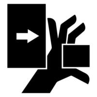 Handquetschkraft vom linken Symbolzeichen vektor