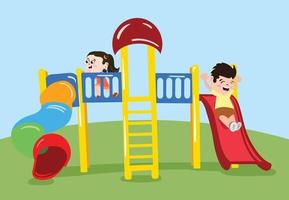 gungar för barnen att leka i den offentliga parken. utomhusaktiviteter för barn. vektor