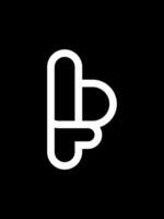 b kombination kärlek monogram logotyp mall vektor