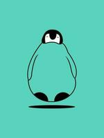 Pinguin Linie Logo Konzept vektor