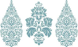 traditionell indisch Motiv. Blumen- Design Element. Damast Ornament Blumen- Element. vektor