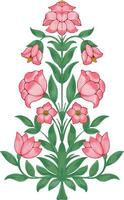 mughal blomma motiv, hand dragen vägg målning. textil- utskrift botanisk blomma konst illustration, konst arbete för digital tyg grafik. vektor