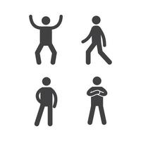 Stick Charaktere Haltung Symbol Action-Figuren Symbole menschlicher Körper Silhouetten