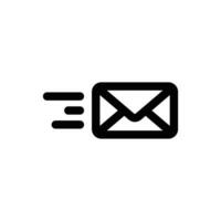 Senden Mail Symbol im modisch Gliederung Stil isoliert auf Weiß Hintergrund. Senden Mail Silhouette Symbol zum Ihre Webseite Design, Logo, Anwendung, ui. Vektor Illustration, Folge10.