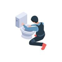 VVS service installera rörledningar fixa reparation badrum toalett isometrisk illustration