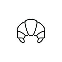 Croissant Linie Symbol isoliert auf Weiß Hintergrund vektor