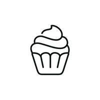 Cupcake Linie Symbol isoliert auf Weiß Hintergrund vektor