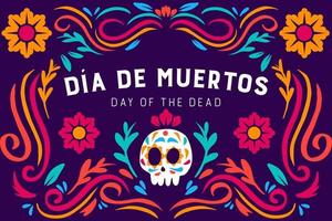 dia de muertos. de dödas dag. med handritad skalle vektor