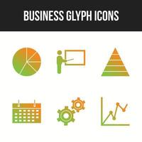 6 Glyphe einzigartiges Business-Vektor-Icon-Set vektor