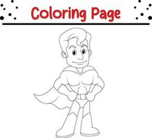 Färbung Seite Superheld Junge vektor