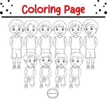 färg sida basketboll barn team enhetlig vektor