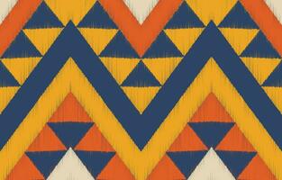 etnisk abstrakt ikat konst. aztec prydnad skriva ut. geometrisk etnisk mönster sömlös Färg orientalisk. design för bakgrund ,ridå, matta, tapet, Kläder, omslag, batik, vektor illustration.