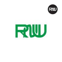 brev rnw monogram logotyp design vektor