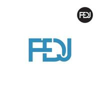 brev fdj monogram logotyp design vektor