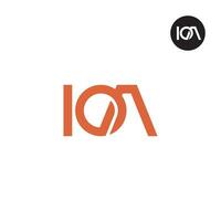 Brief ioa Monogramm Logo Design vektor