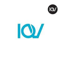 brev iov monogram logotyp design vektor