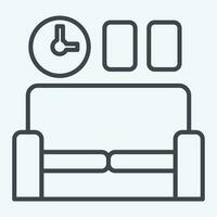 Symbol Sofa. verbunden zu Zuhause Dekoration Symbol. Linie Stil. einfach Design editierbar. einfach Illustration vektor