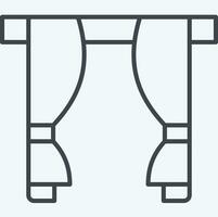 Symbol Vorhang. verbunden zu Zuhause Dekoration Symbol. Linie Stil. einfach Design editierbar. einfach Illustration vektor