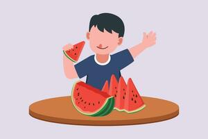 Wasser Melone Frucht. hell saftig Sommer- Obst Konzept. farbig eben Vektor Illustration isoliert.