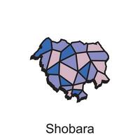 Karta stad av shobara värld Karta internationell vektor mall med översikt grafisk stil, isolerat på vit bakgrund