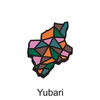 Karte Stadt von yubari Welt Karte International Vektor Vorlage mit Gliederung Grafik Stil, isoliert auf Weiß Hintergrund