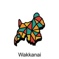 Karte Stadt von wakkanai Welt Karte International Vektor Vorlage mit Gliederung Grafik Stil, isoliert auf Weiß Hintergrund