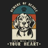 retro Beagle Hund T-Shirt Design Vektor