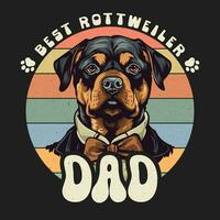 Rottweiler Papa rottie Gesicht Rottweiler Hund Inhaber retro T-Shirt vektor