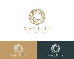Natur Logo kreativ Emblem Kreis Tee Geschäft Design Vorlage verlassen vektor