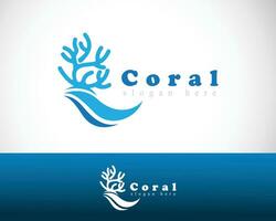 korall logotyp kreativ strand emblem varumärke illustration vektor Vinka