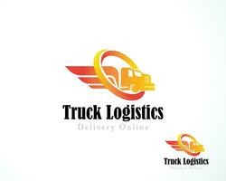 LKW Logistik Logo kreativ Farbe Gradient ausdrücken Transport Design Konzept schnell vektor