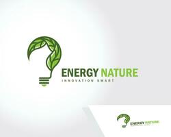 Innovation Logo kreativ Natur Energie Birne Wissenschaft verlassen Bildung Clever Illustration vektor