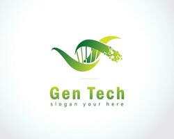 gen Technik Logo kreativ DNA Design Konzept Wissenschaft Labor vektor