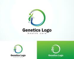 genetik logotyp kreativ dna hälsa vård illustration vektor vetenskap labb