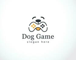 Hund Spiel Logo kreativ Tier Design Konzept Geschäft vektor