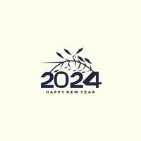 2024 ny år logotyp design med modern unik begrepp vektor