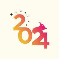 einfach und elegant 2024 Neu Jahr Vorabend Urlaub Hintergrund Design Vektor