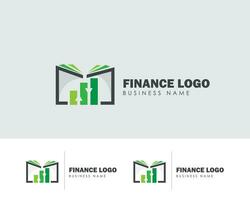 Finanzen Logo kreativ Diagramm Wirtschaft Sozial Geschäft Buch Bildung Design Konzept vektor