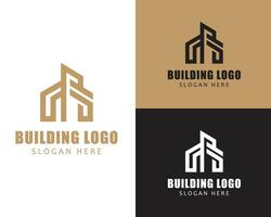 Gebäude Logo kreativ Linie Emblem Marke konstruieren minimalistisch vektor