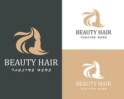 Schönheit Logo kreativ Frauen Natur Spa Salon Haar Design Konzept vektor
