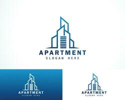 Gebäude Logo kreativ Wohnung Stadt Horizont Design Vorlage vektor